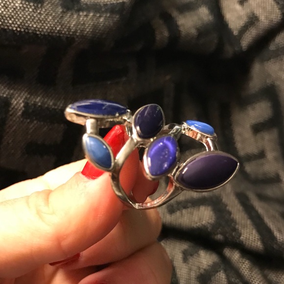 Lapis Lazuli Gemstone Silver Ring Size 7.5 - Picture 4 of 4